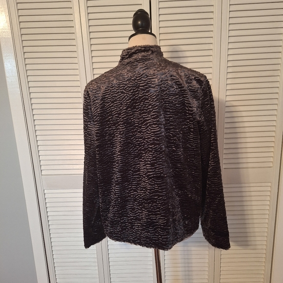 Koret black faux Persian lamb fur cape coat size medium *AH1 - Picture 5 of 8